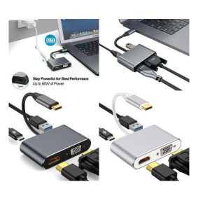 Converter 4in1 Type-C TO HDMI,VGA,USB3.0, USB Type C